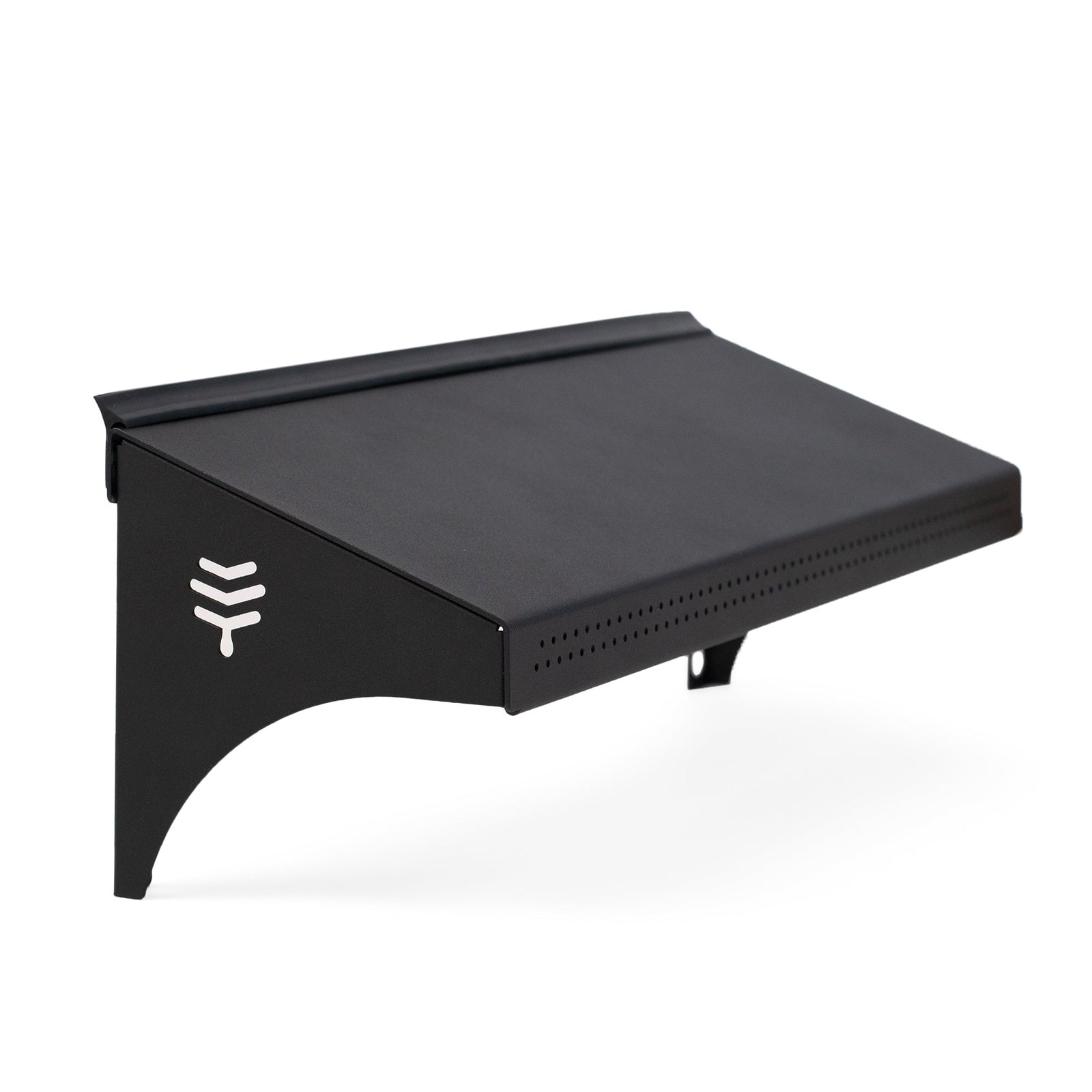 A black weather guard accessory for a hive, designed to protect the entrance from weather conditions.